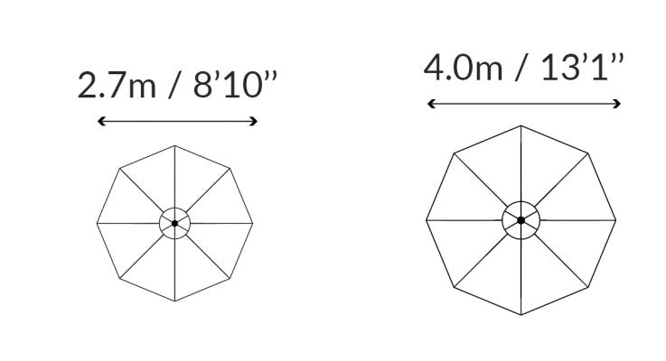 Cafe & Resort Outdoor Umbrella – 2.7m Aluminium Octagonal